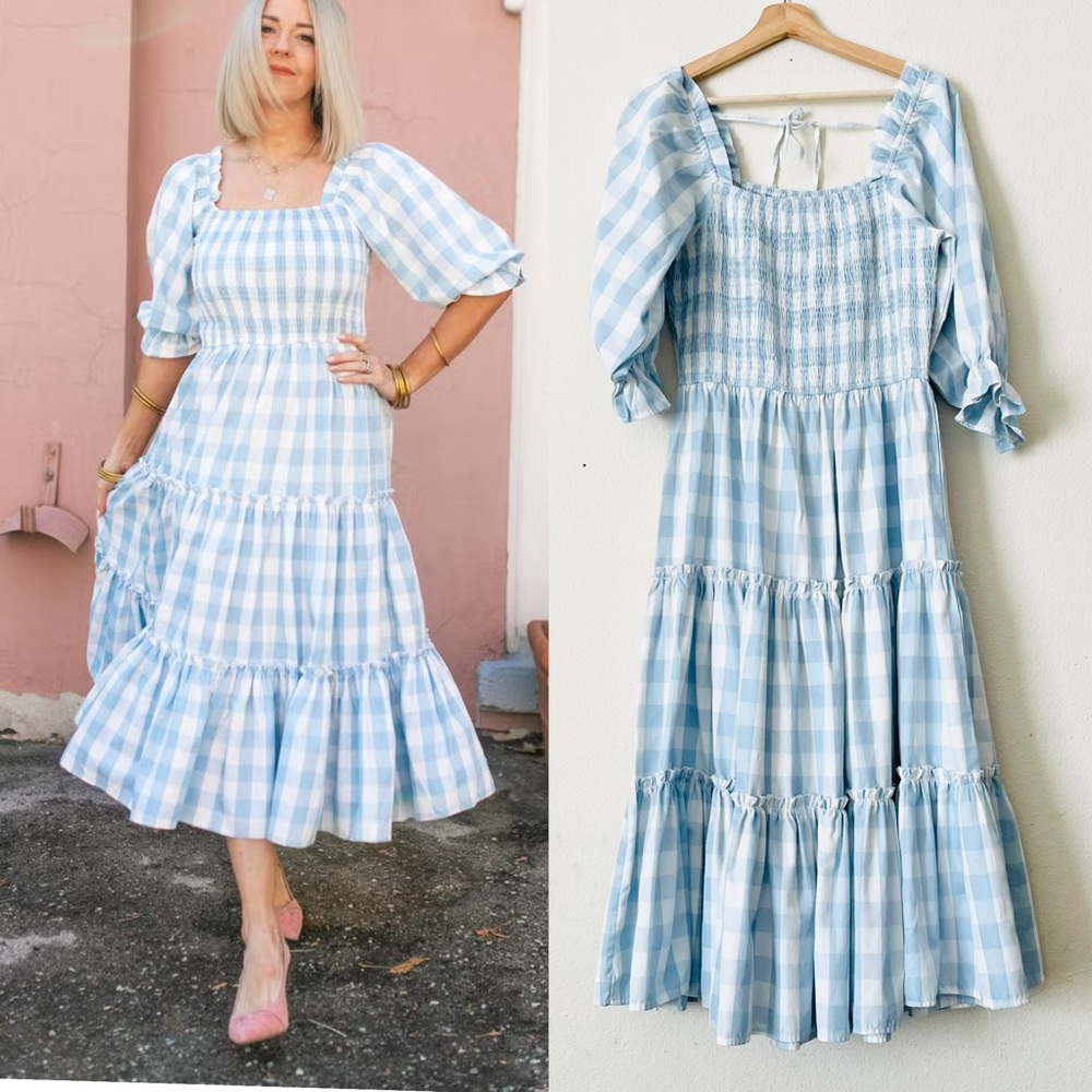 Ivy City Co. Mia Dress In Blue Gingham